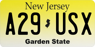 NJ license plate A29USX