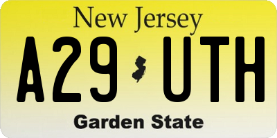 NJ license plate A29UTH