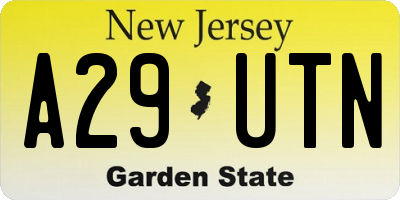 NJ license plate A29UTN
