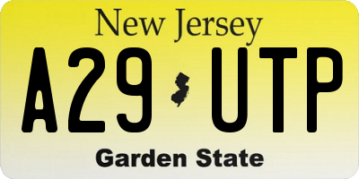 NJ license plate A29UTP
