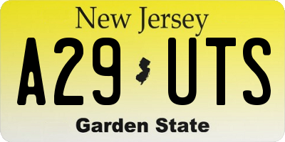NJ license plate A29UTS