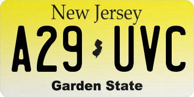 NJ license plate A29UVC