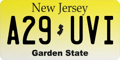 NJ license plate A29UVI