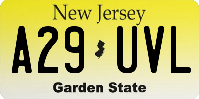 NJ license plate A29UVL