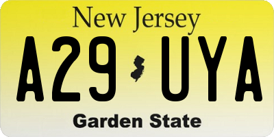 NJ license plate A29UYA