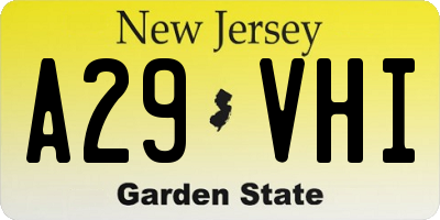 NJ license plate A29VHI