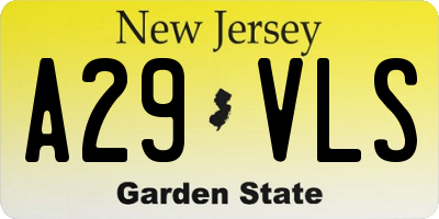 NJ license plate A29VLS
