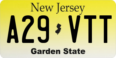 NJ license plate A29VTT