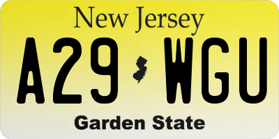 NJ license plate A29WGU