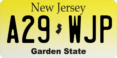 NJ license plate A29WJP