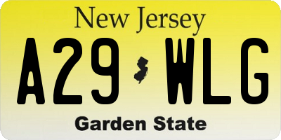 NJ license plate A29WLG