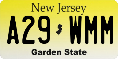 NJ license plate A29WMM