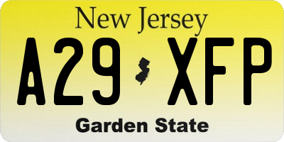 NJ license plate A29XFP