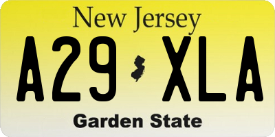NJ license plate A29XLA