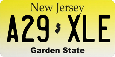 NJ license plate A29XLE