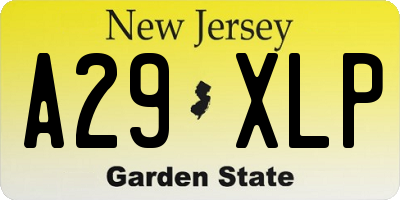 NJ license plate A29XLP