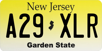 NJ license plate A29XLR