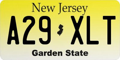 NJ license plate A29XLT