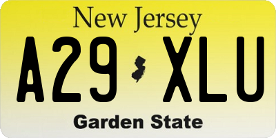 NJ license plate A29XLU