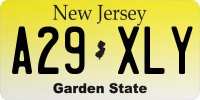 NJ license plate A29XLY