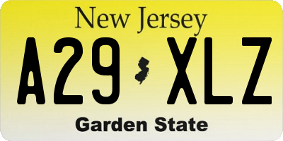 NJ license plate A29XLZ