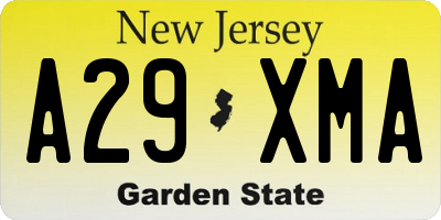 NJ license plate A29XMA