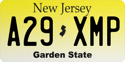 NJ license plate A29XMP
