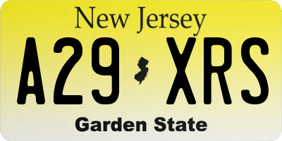 NJ license plate A29XRS