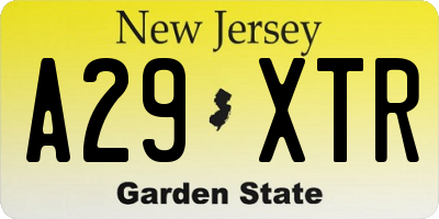 NJ license plate A29XTR