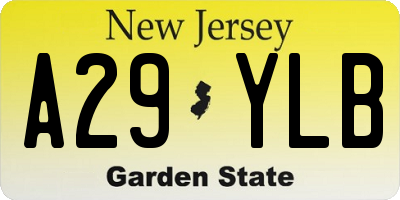 NJ license plate A29YLB