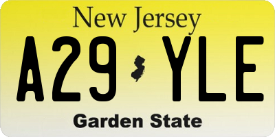 NJ license plate A29YLE