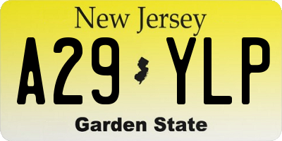 NJ license plate A29YLP