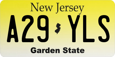 NJ license plate A29YLS