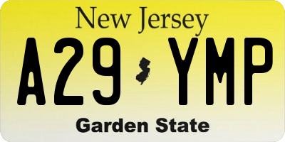 NJ license plate A29YMP