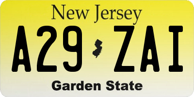 NJ license plate A29ZAI