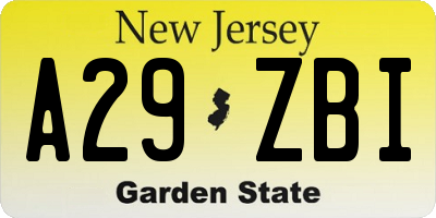 NJ license plate A29ZBI
