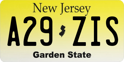 NJ license plate A29ZIS