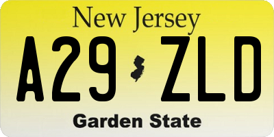 NJ license plate A29ZLD