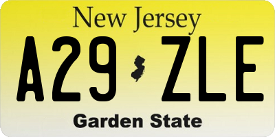 NJ license plate A29ZLE