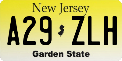 NJ license plate A29ZLH