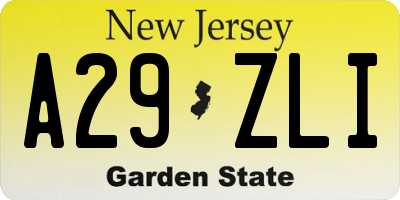 NJ license plate A29ZLI