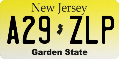 NJ license plate A29ZLP