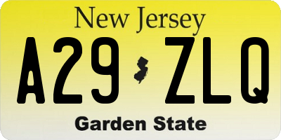 NJ license plate A29ZLQ