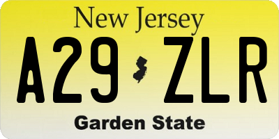 NJ license plate A29ZLR