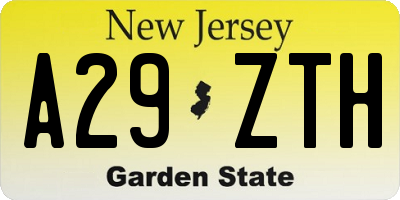 NJ license plate A29ZTH