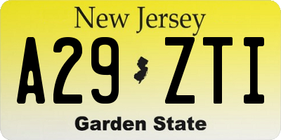 NJ license plate A29ZTI