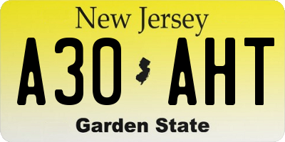 NJ license plate A30AHT