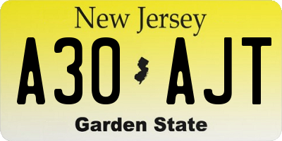 NJ license plate A30AJT