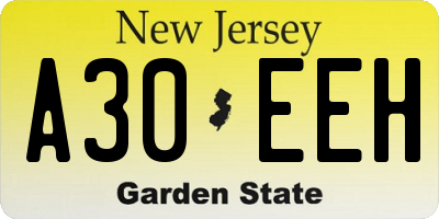 NJ license plate A30EEH