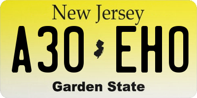 NJ license plate A30EHO